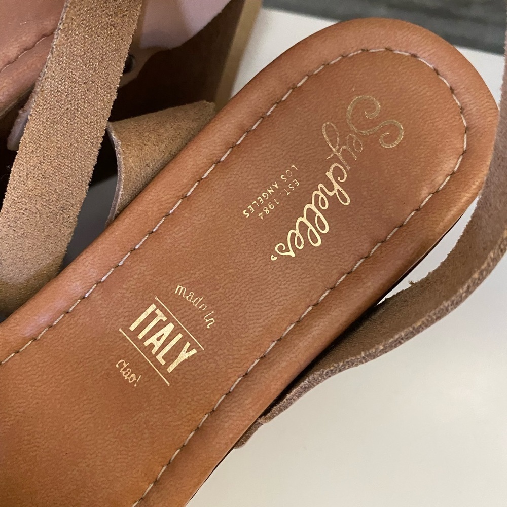 Seychelles Italian Suede Cut Out Wedge Sandals 8 - Picture 7 of 7